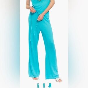 CHAOUICHE Women's Knit Pants - Aqua azul